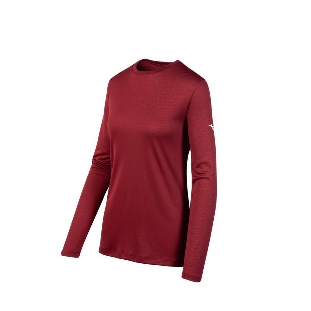 Maglietta Mizuno Long Sleeve Donna - Bordeaux - 94350-GMQN